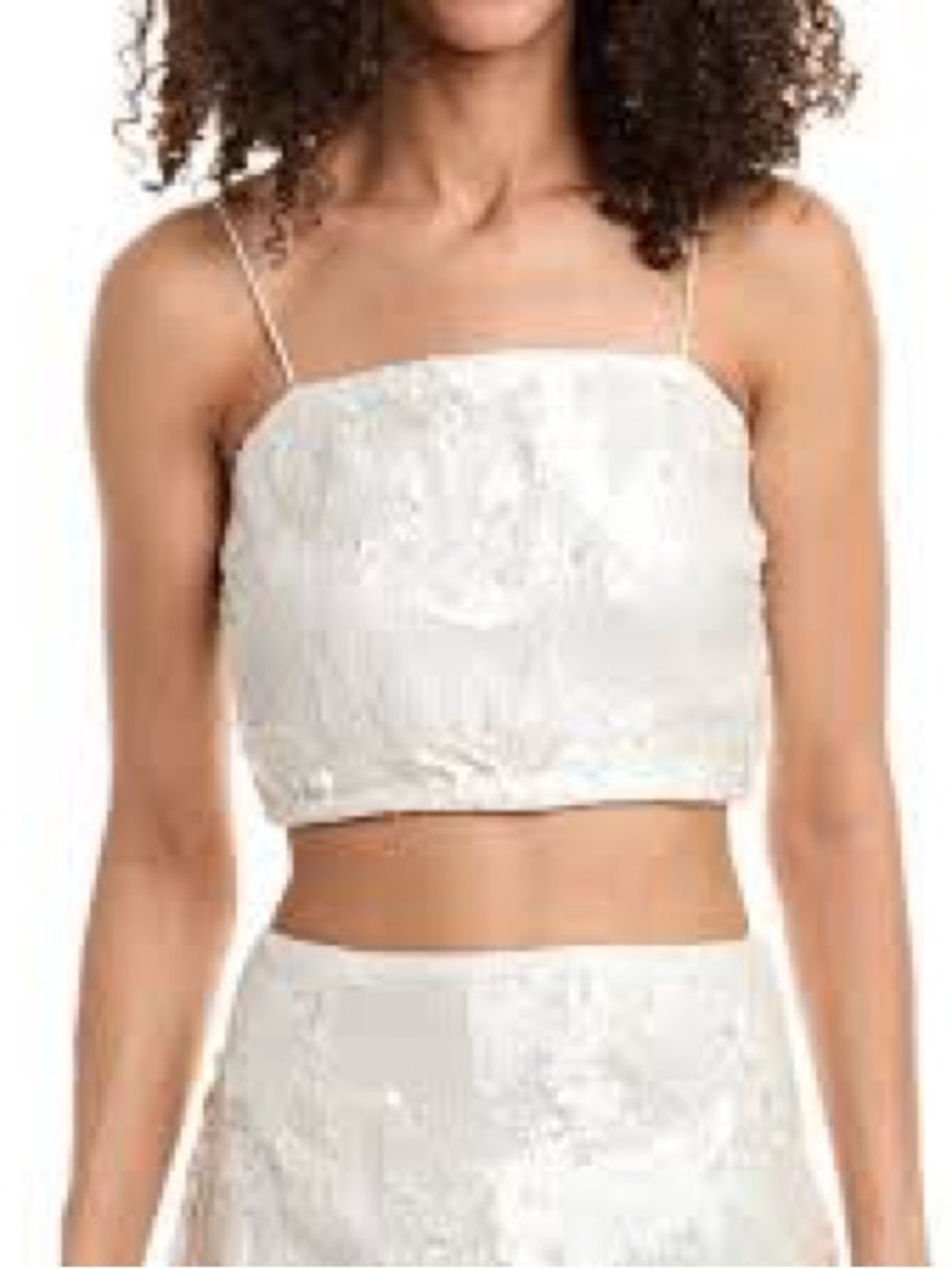 Walter Baker White Lace Cropped Bandeau Camisole